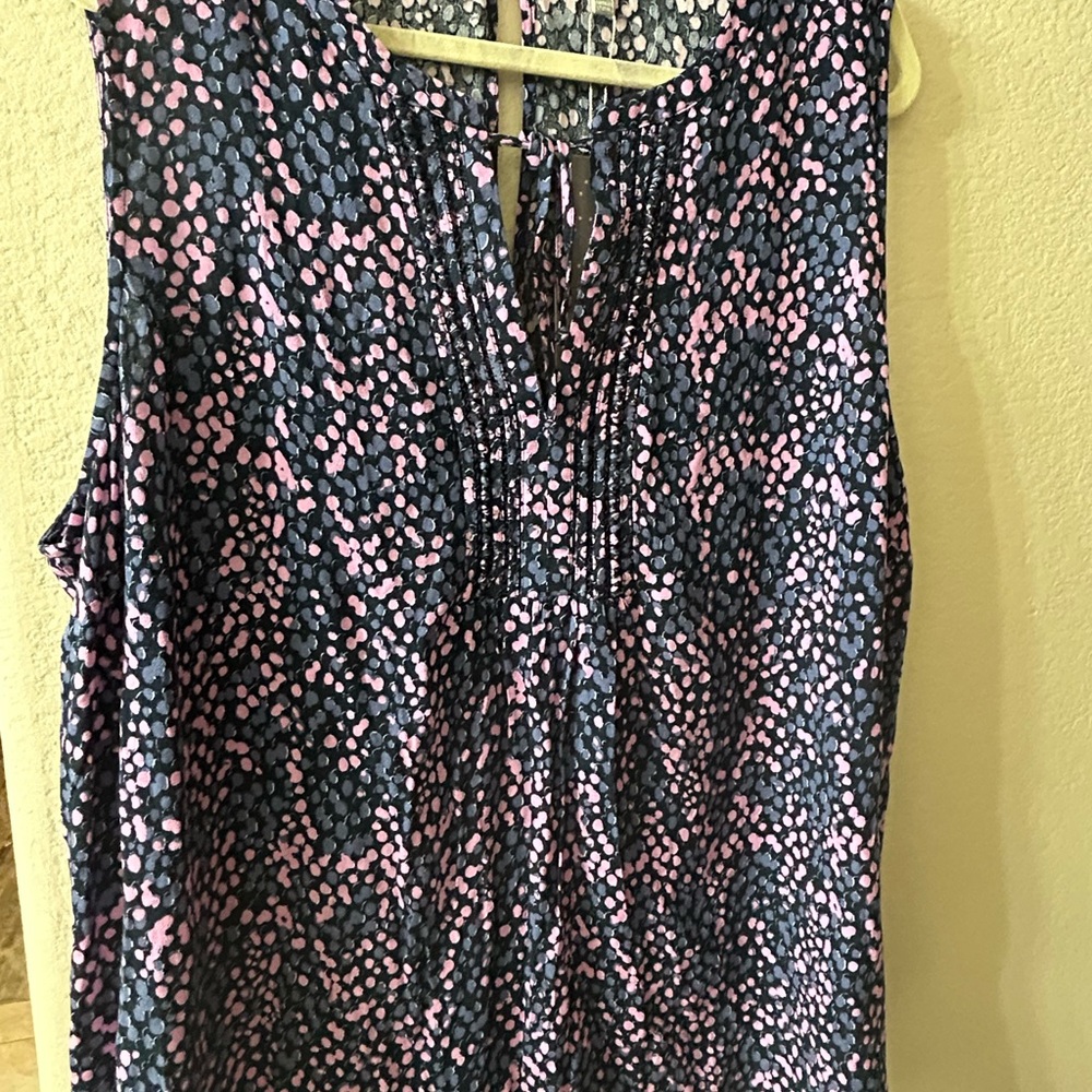 Daniel Rainn Blue and Pink Sleeveless Blouse